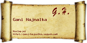 Gani Hajnalka névjegykártya
